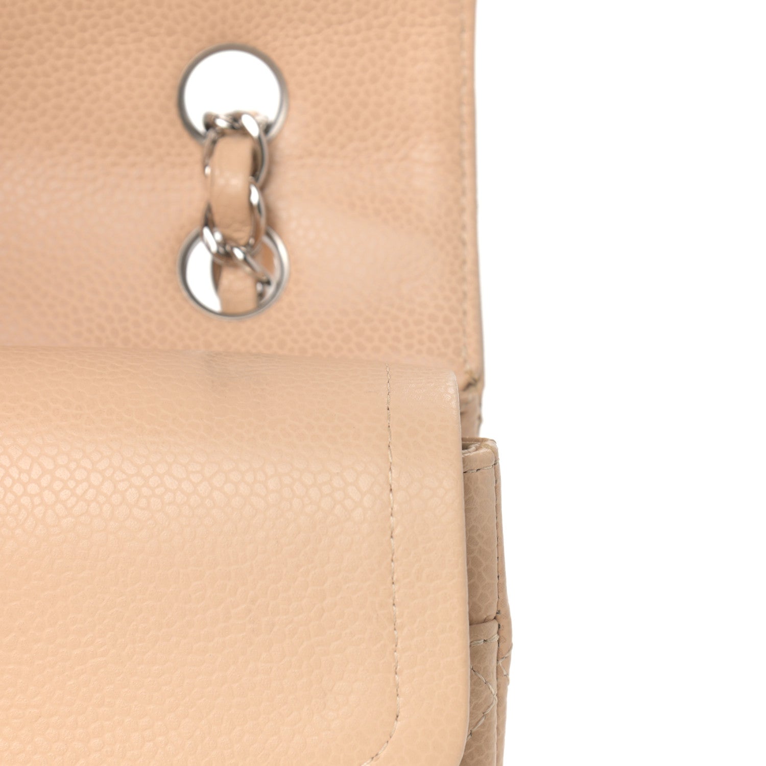Chanel Caviar Quilted Medium Double Flap Beige 11 of 12