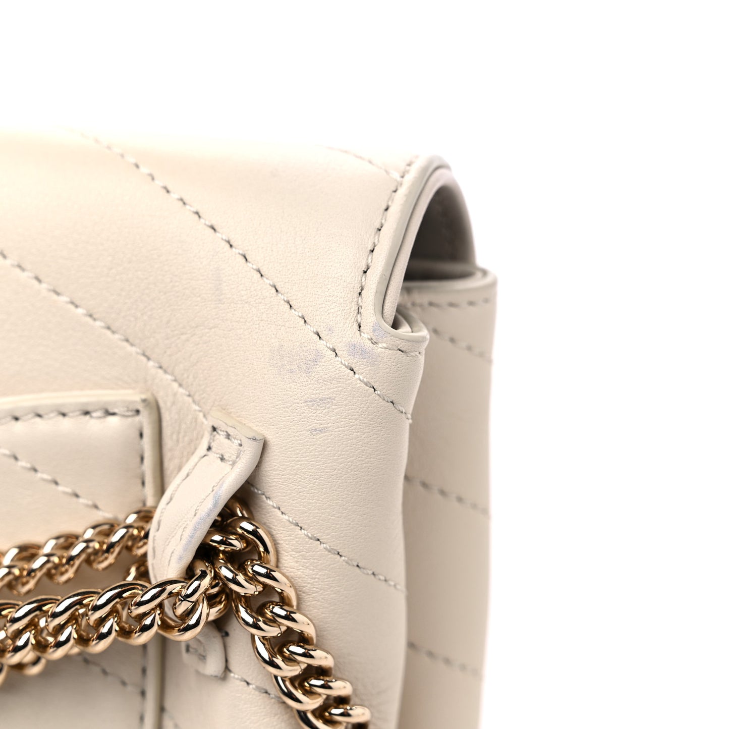 Calfskin Chevron Stitched Coco Waist Bag Ivory