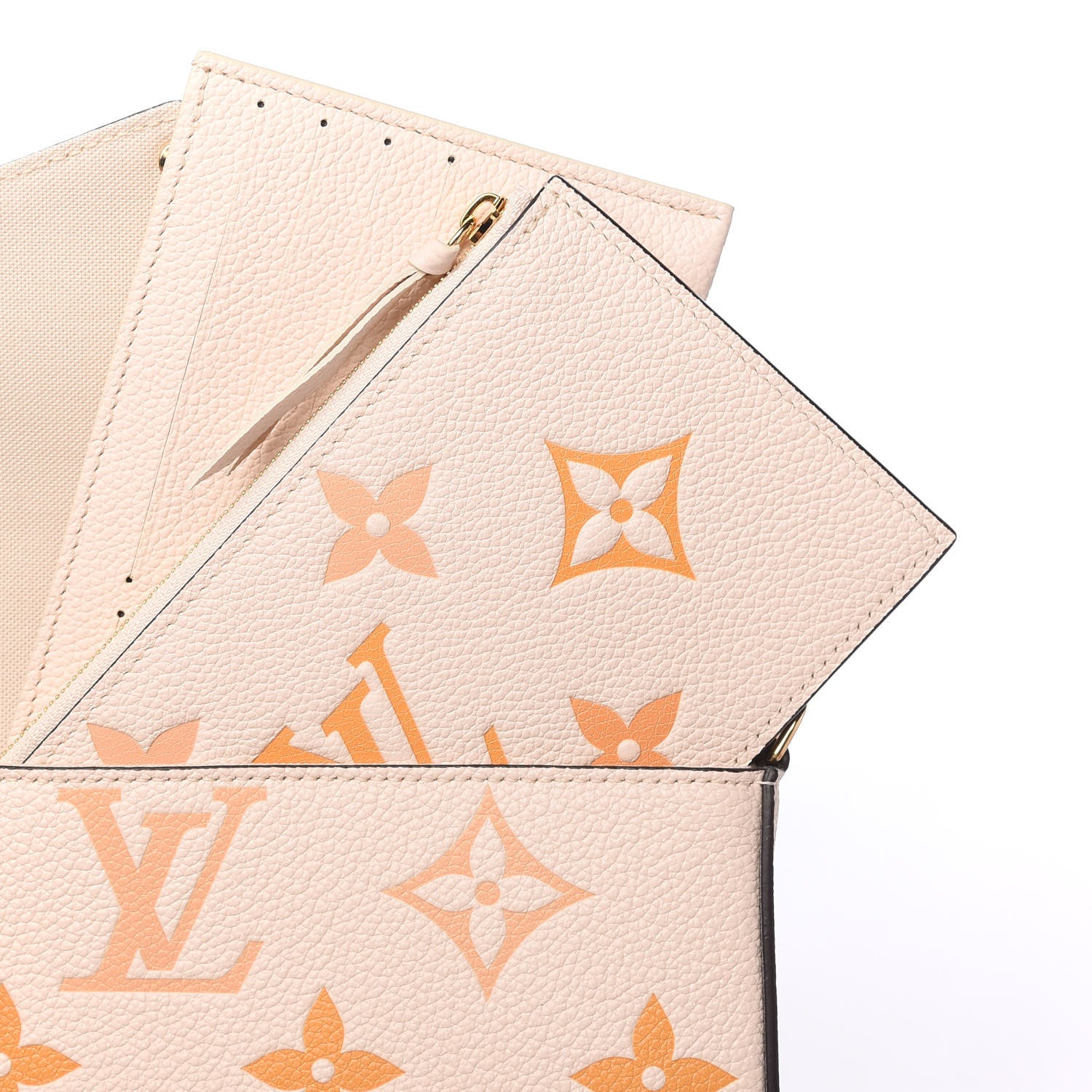 Louis Vuitton Empreinte Monogram Giant By The Pool Felicie Pochette Chain Wallet Cream Saffron 10 of 11