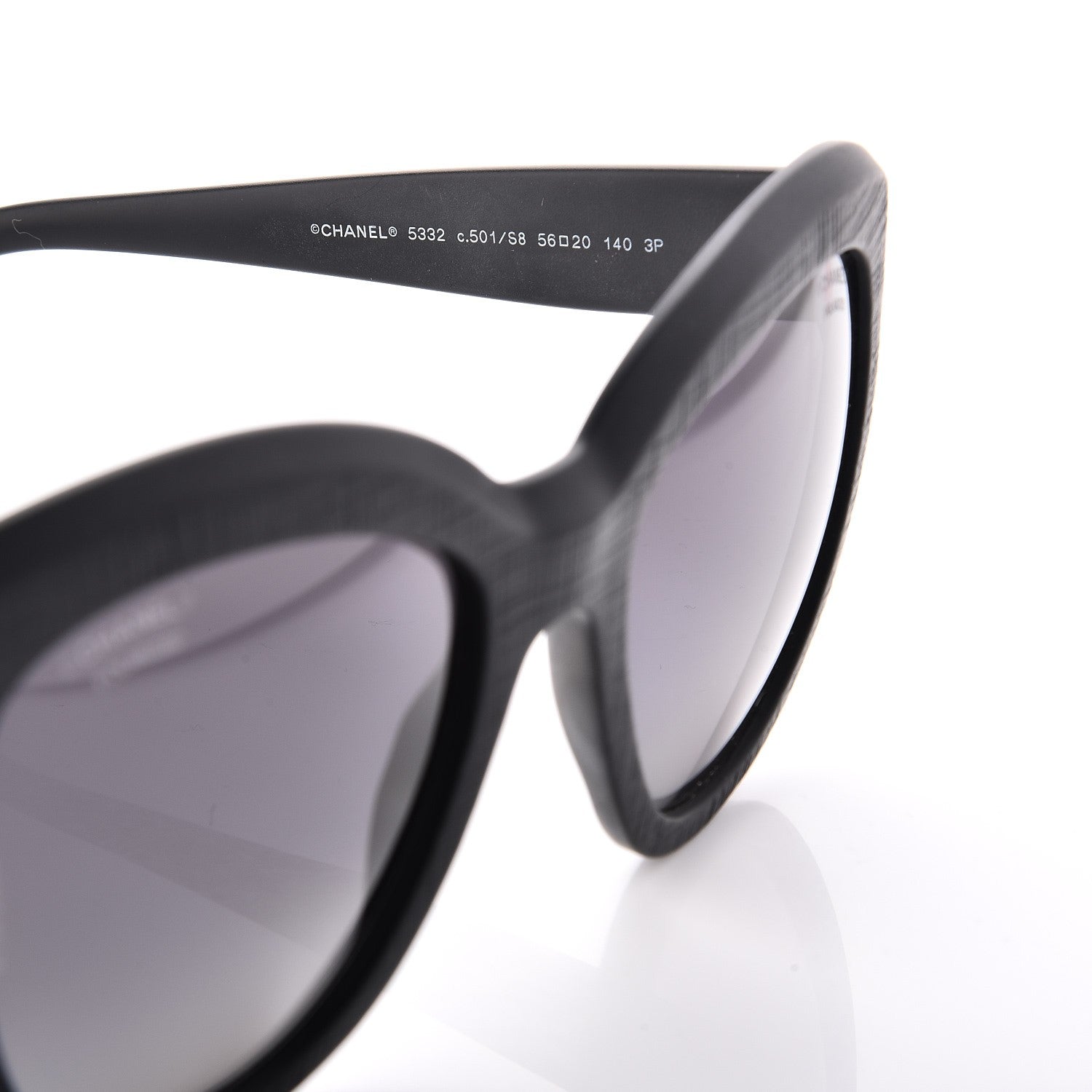 Chanel Tweed Effect CC Polarized Butterfly Signature Sunglasses 5332 Black 5 of 8