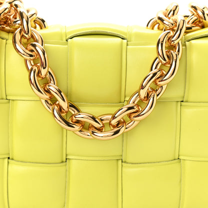 Bottega Veneta Lambskin Maxi Intreccio Padded Chain Cassette Crossbody Bag Seagrass 7 of 10