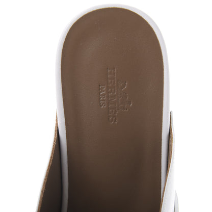 Hermes Calfskin Carlotta Mules 40 White 7 of 8