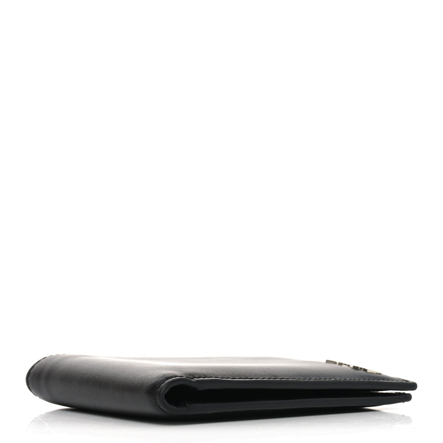 Saint Laurent Matte Calfskin Tiny Cassandre East West Wallet Black 4 of 6