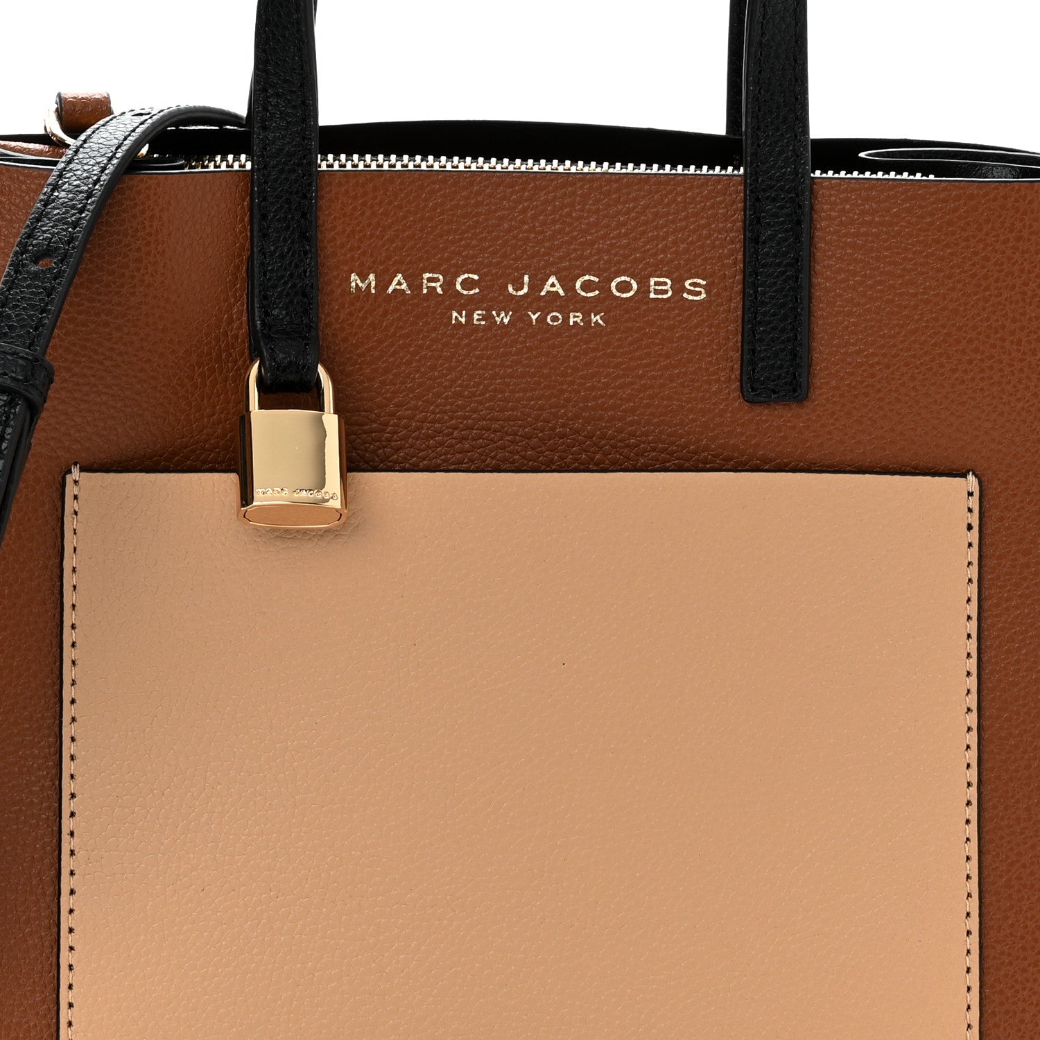 Marc Jacobs Calfskin Mini Grid Tote Bag Chocolate Truffle 8 of 11