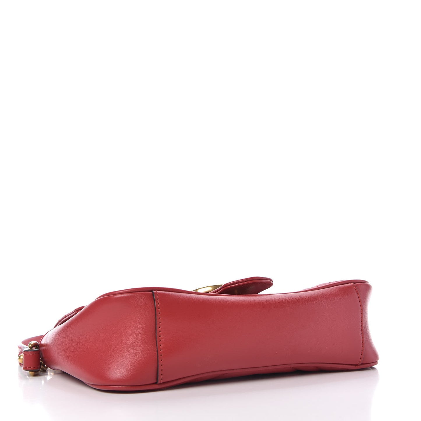 Calfskin Matelasse Mini GG Marmont Shoulder Bag Hibiscus Red