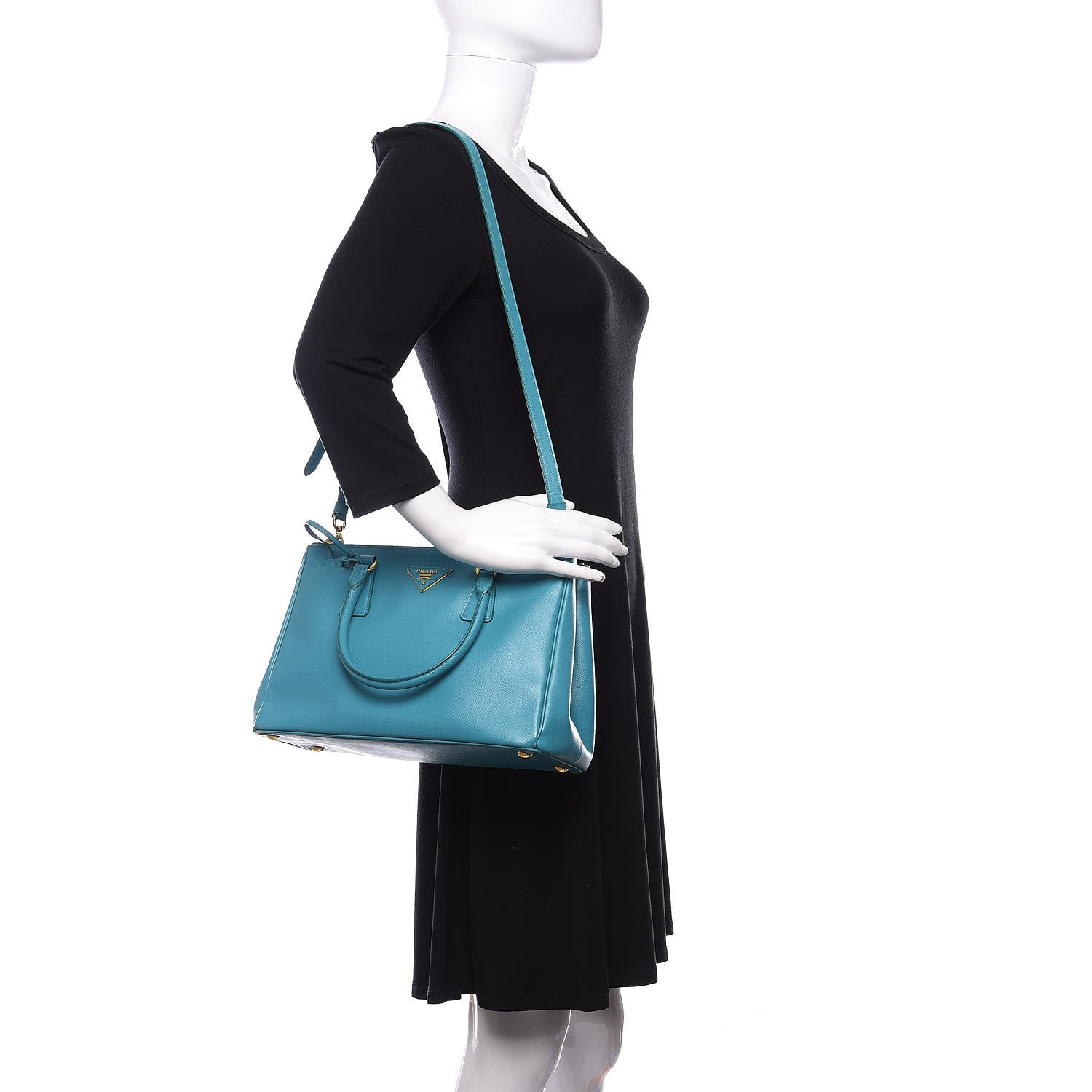 Prada Saffiano Medium Galleria Double Zip Tote Turchese 3 of 18
