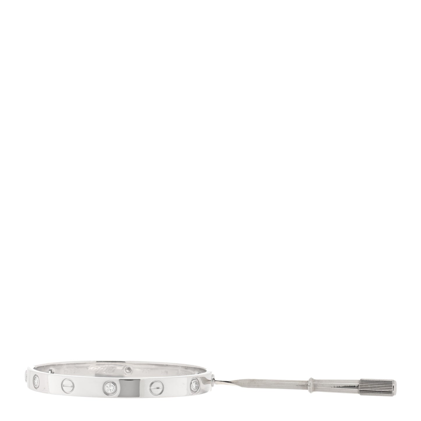 18K White Gold 6 Diamond LOVE Bracelet 16