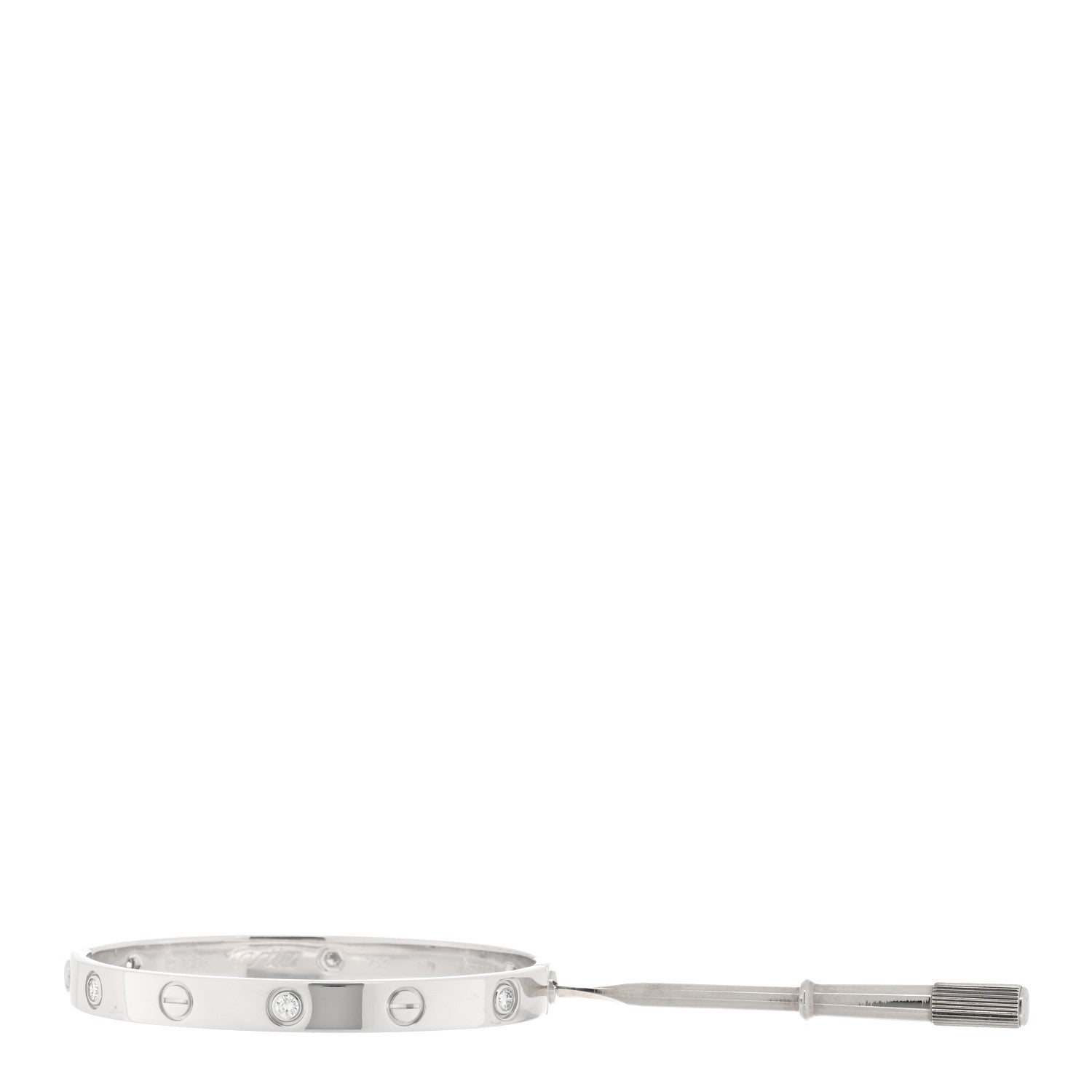 Cartier 18K White Gold 6 Diamond LOVE Bracelet 16 4 of 5
