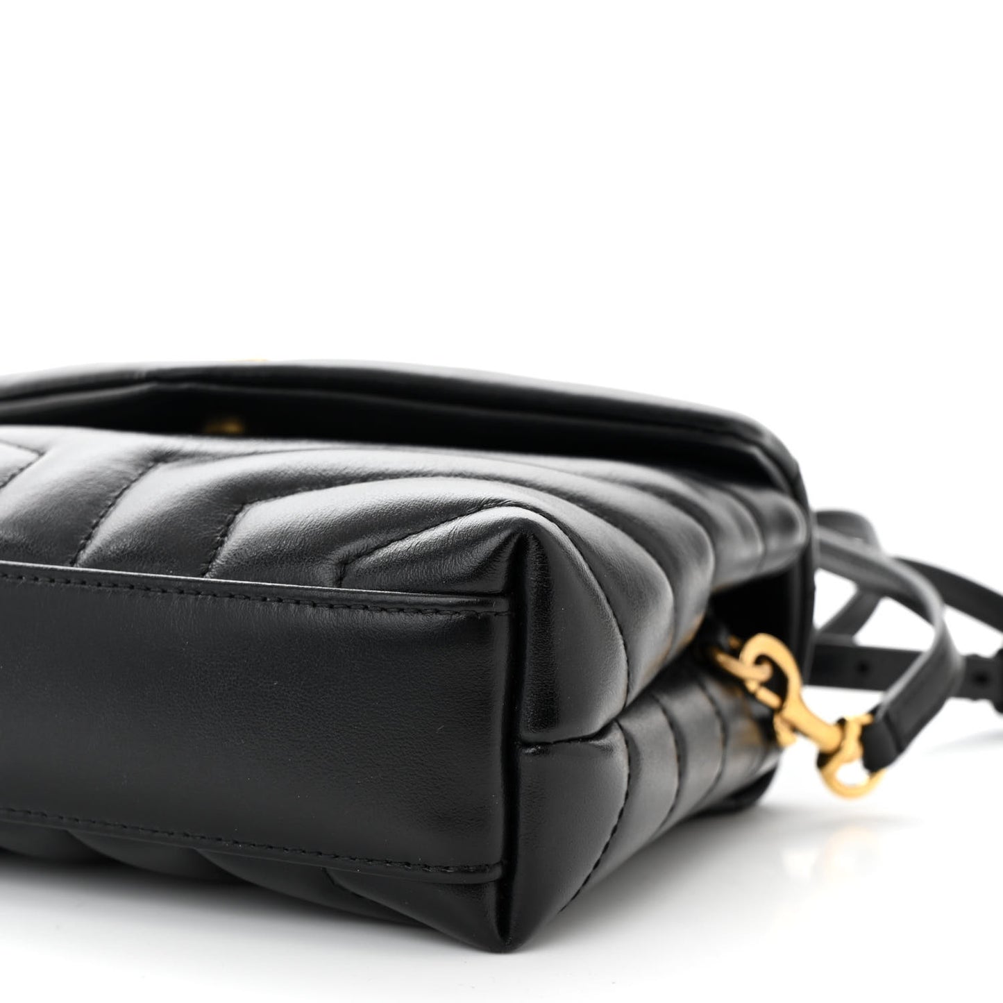 Calfskin Y Quilted Monogram Toy Loulou Crossbody Bag Black