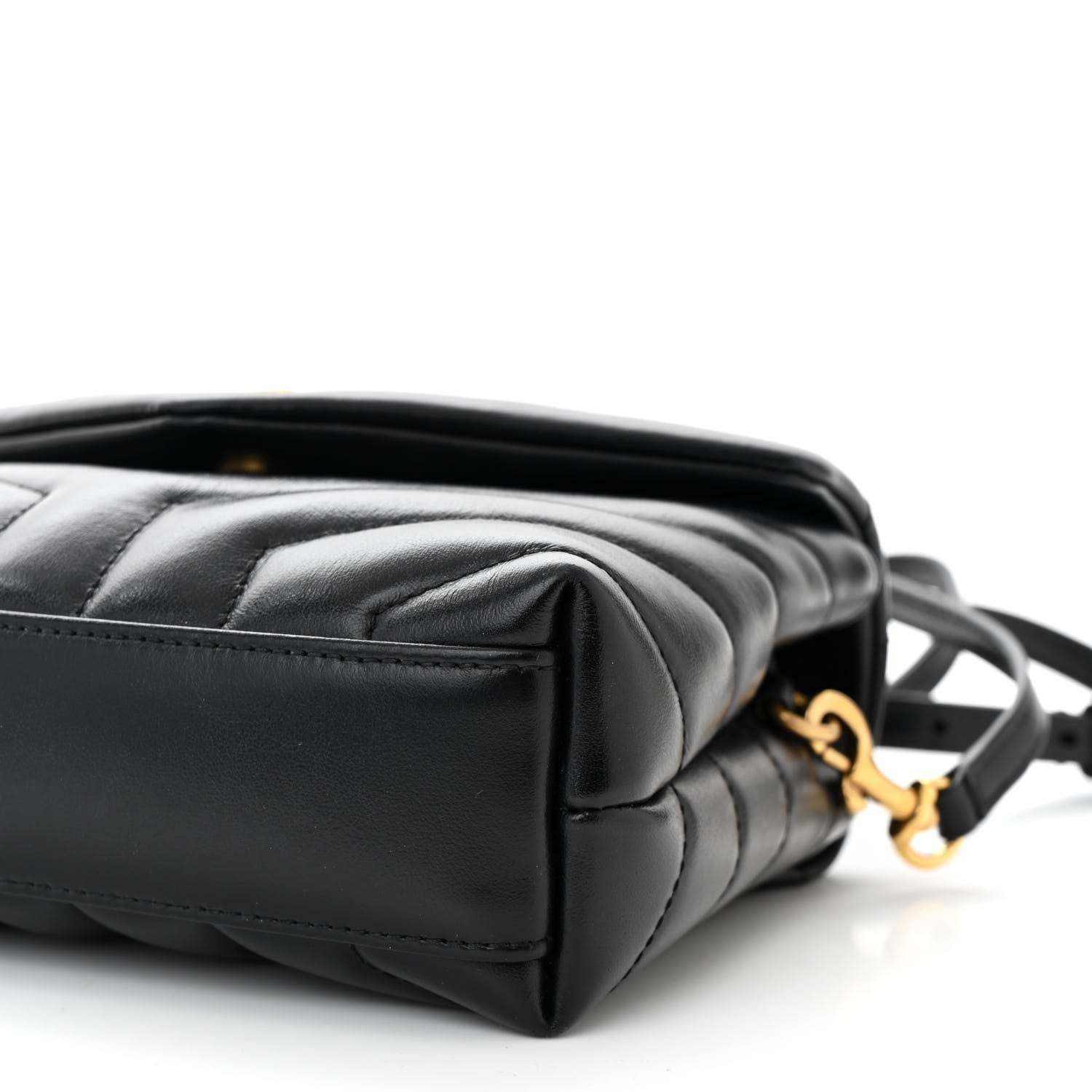 Saint Laurent Calfskin Y Quilted Monogram Toy Loulou Crossbody Bag Black 10 of 12