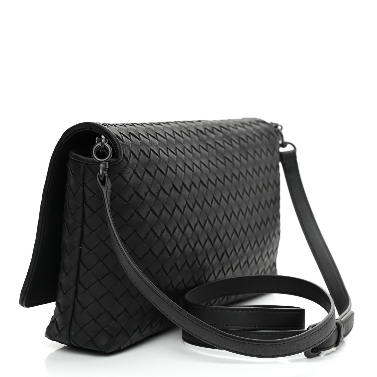 Bottega Veneta Nappa Intrecciato Crossbody Flap Black 2 of 7