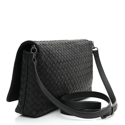 Bottega Veneta Nappa Intrecciato Crossbody Flap Black 2 of 7