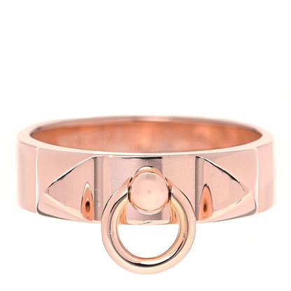 Hermes 18K Rose Gold PM Collier De Chien Ring 52 6 1 of 6