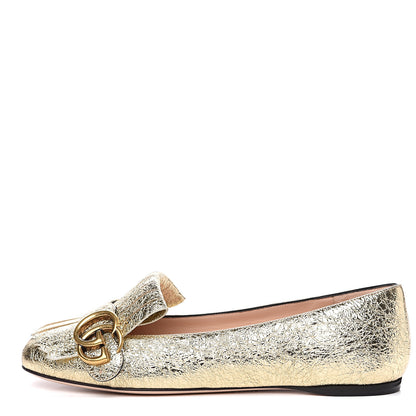 Gucci Galassia GG Marmont Fringe Flats 36.5 Platino 1 of 9