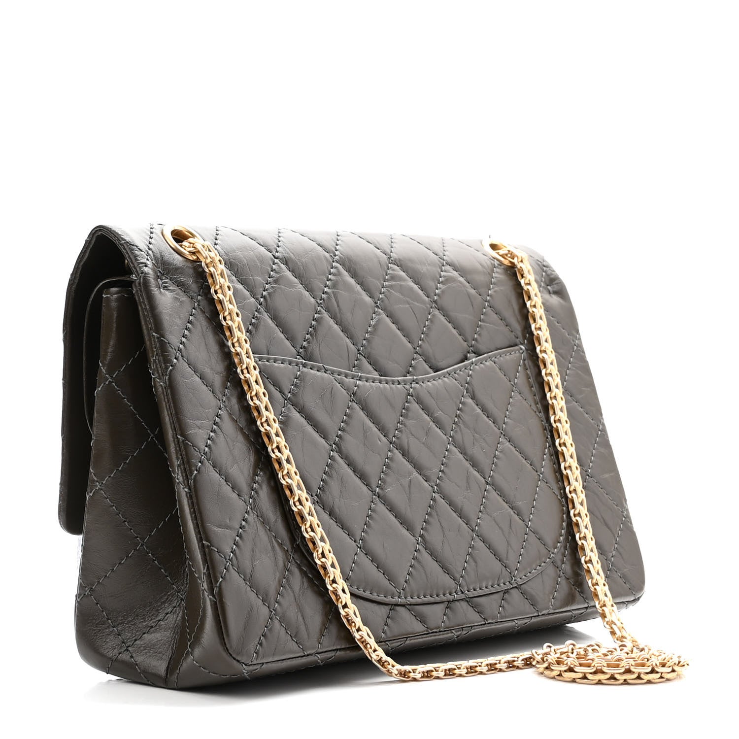 Chanel Aged Calfskin Quilted 2.55 Reissue 226 Flap Dark Khaki 3 of 10