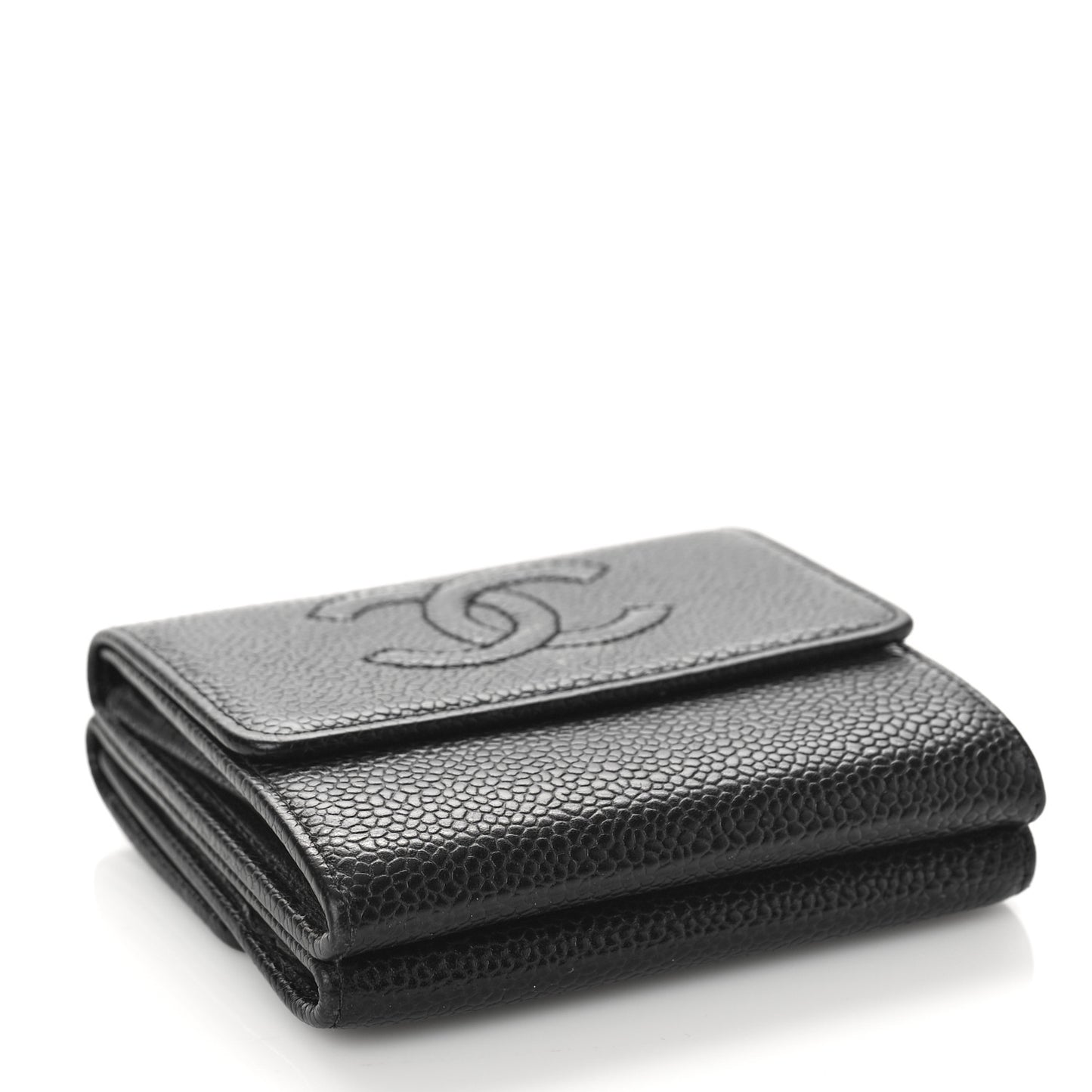 Caviar Timeless CC Compact Flap Wallet Black