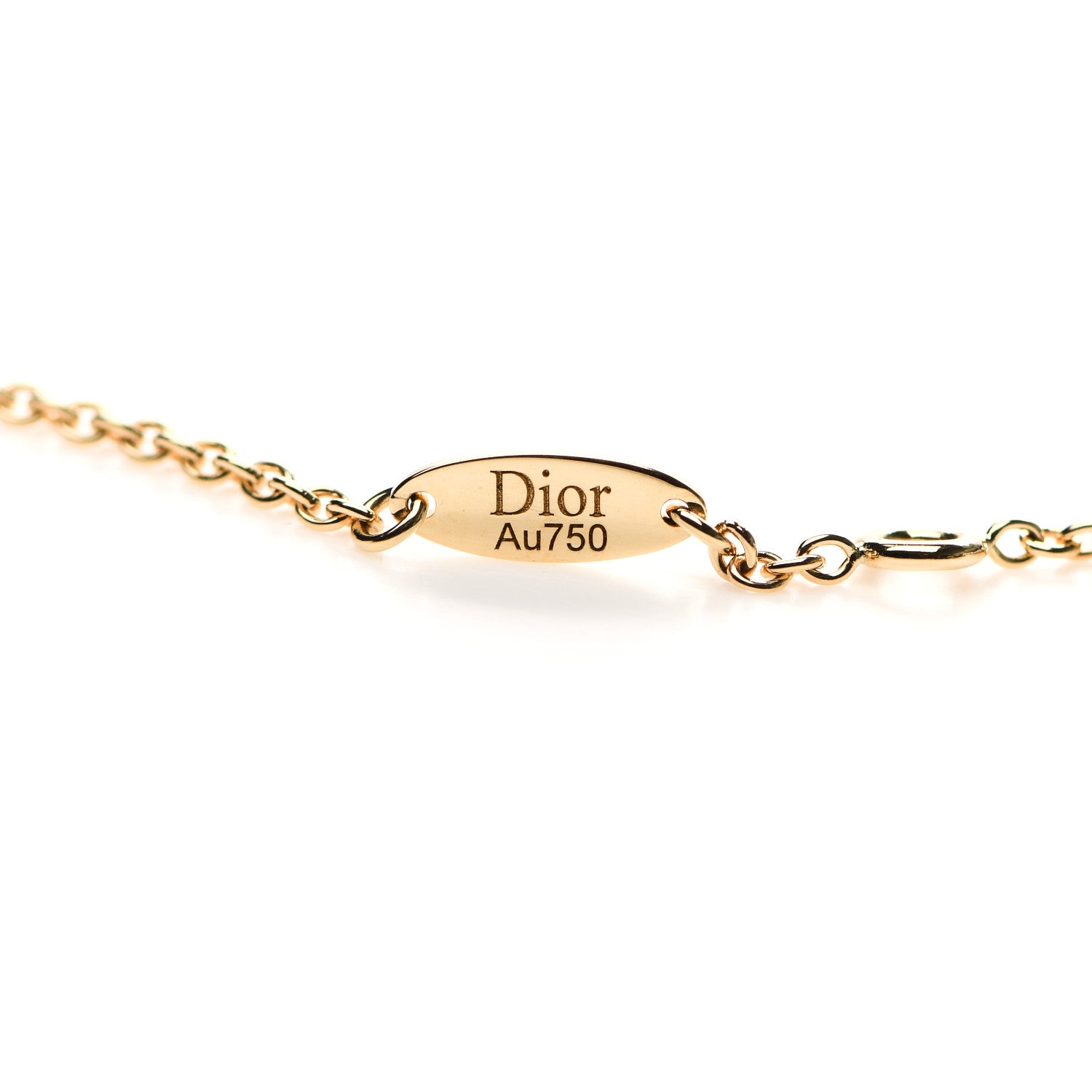 Christian Dior 18K Yellow Gold Diamond Mother of Pearl Rose Des Vents Necklace 5 of 6