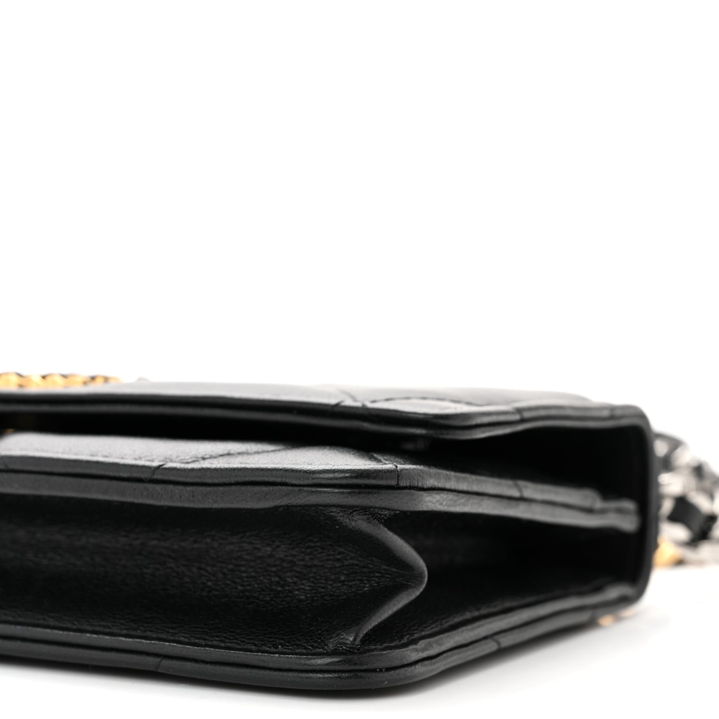 Lambskin Quilted Chanel 19 Wallet On Chain WOC Black