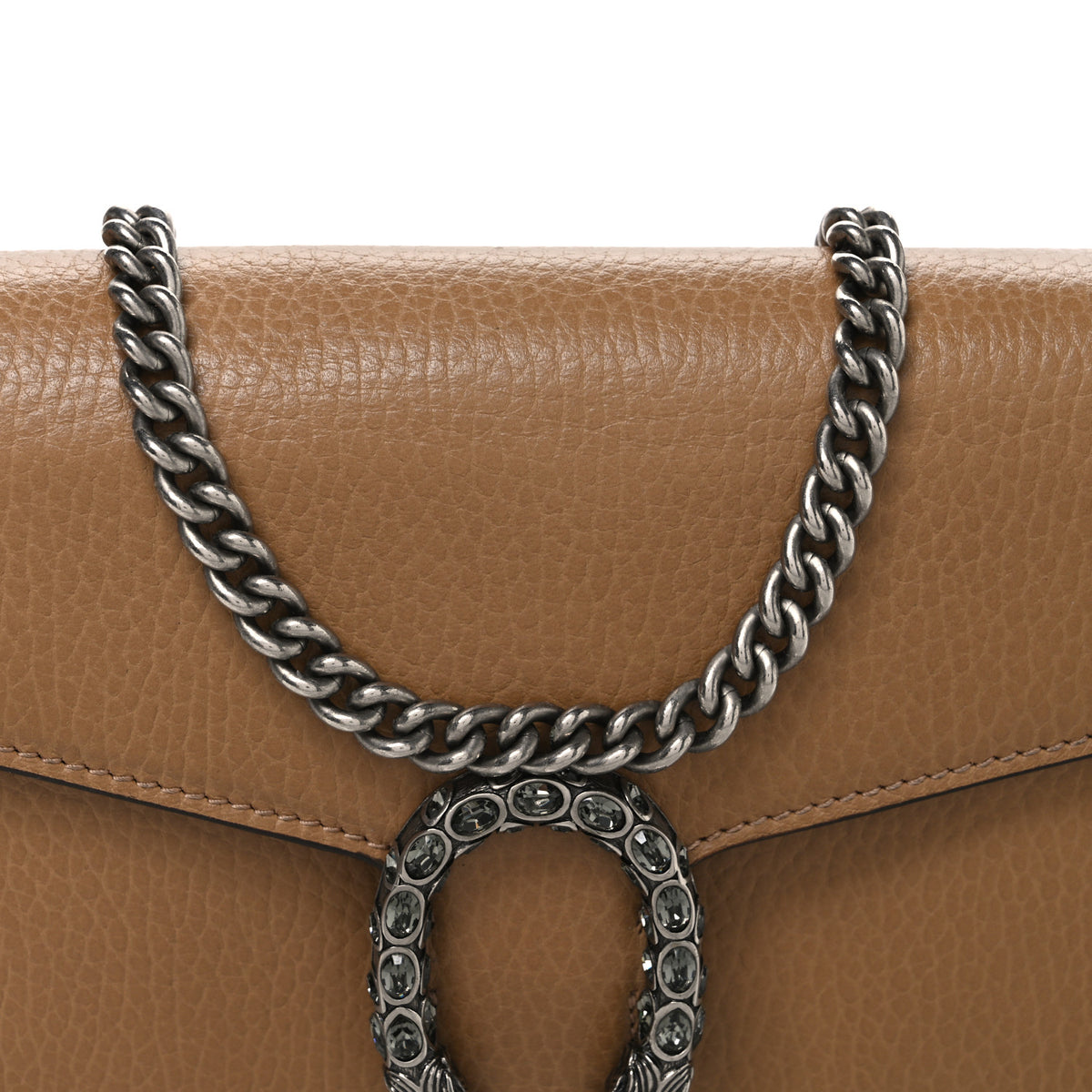Gucci Dollar Calfskin Crystal Mini Dionysus Chain Wallet Natural Tan Black Diamond 8 of 10