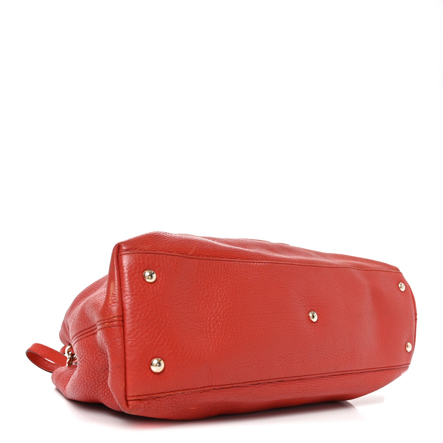 Gucci Pebbled Calfskin Medium Soho Chain Shoulder Bag Tabasco Red 4 of 12
