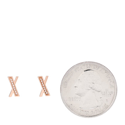 Tiffany 18K Rose Gold Diamond Atlas X Earrings 2 of 5
