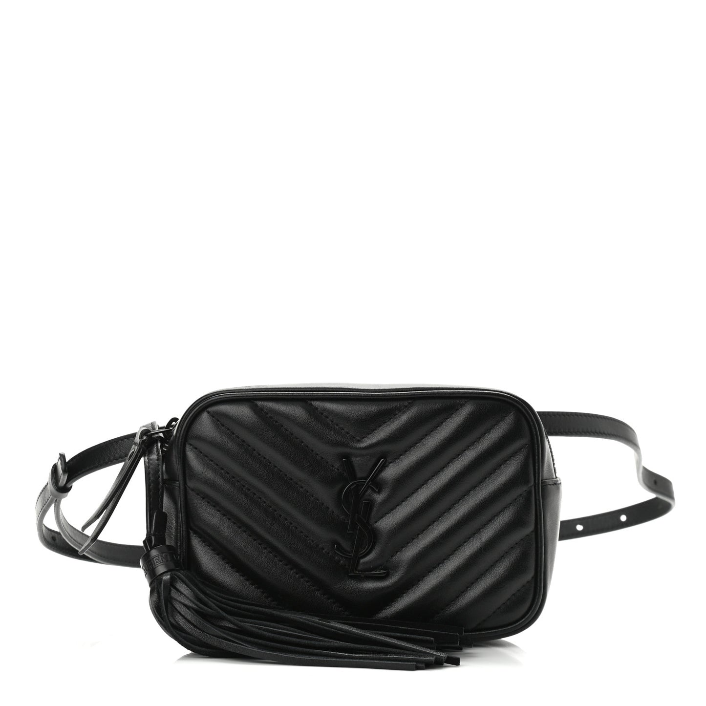 Calfskin Matelasse Monogram Lou Belt Bag Black