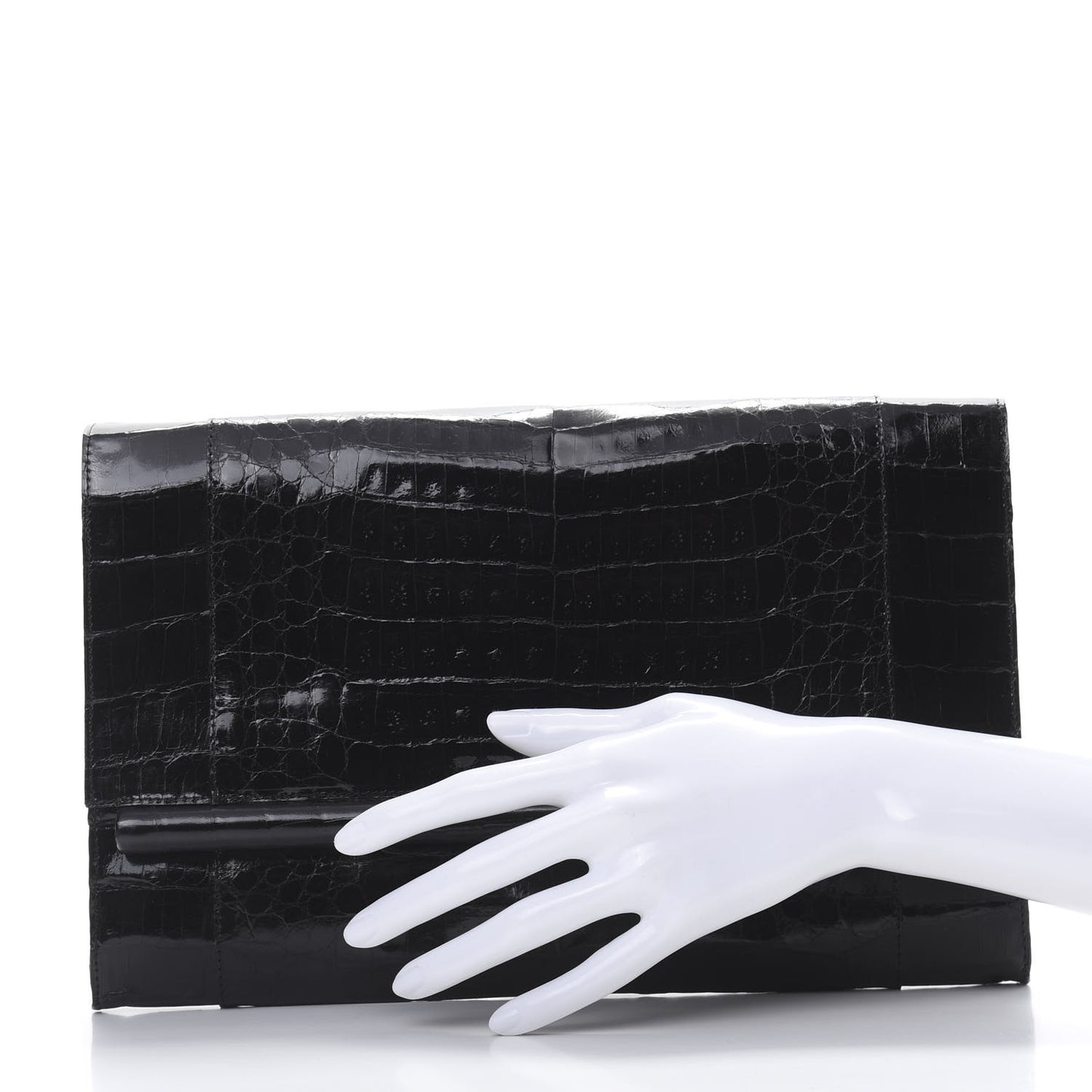 Crocodile Bar Clutch Black