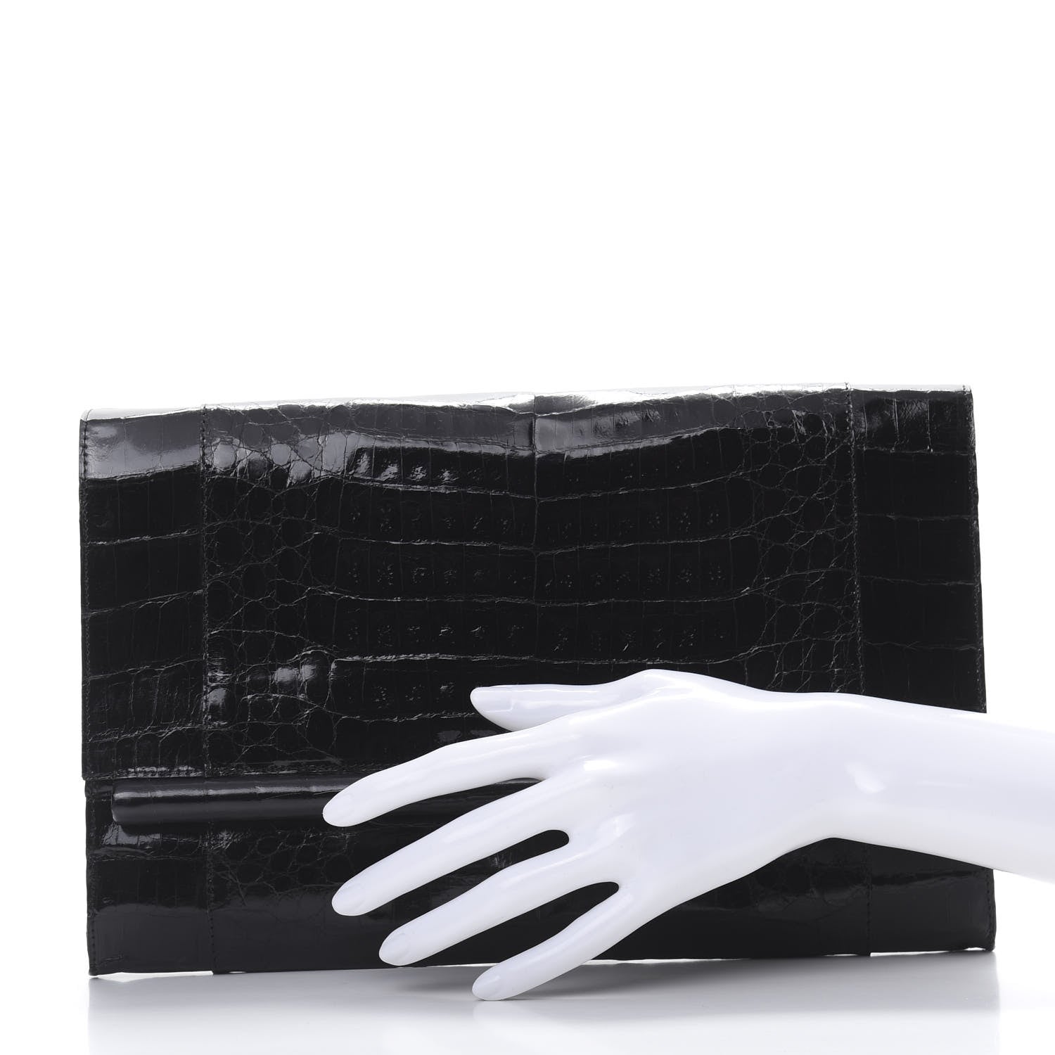 Nancy Gonzalez Crocodile Bar Clutch Black 2 of 8