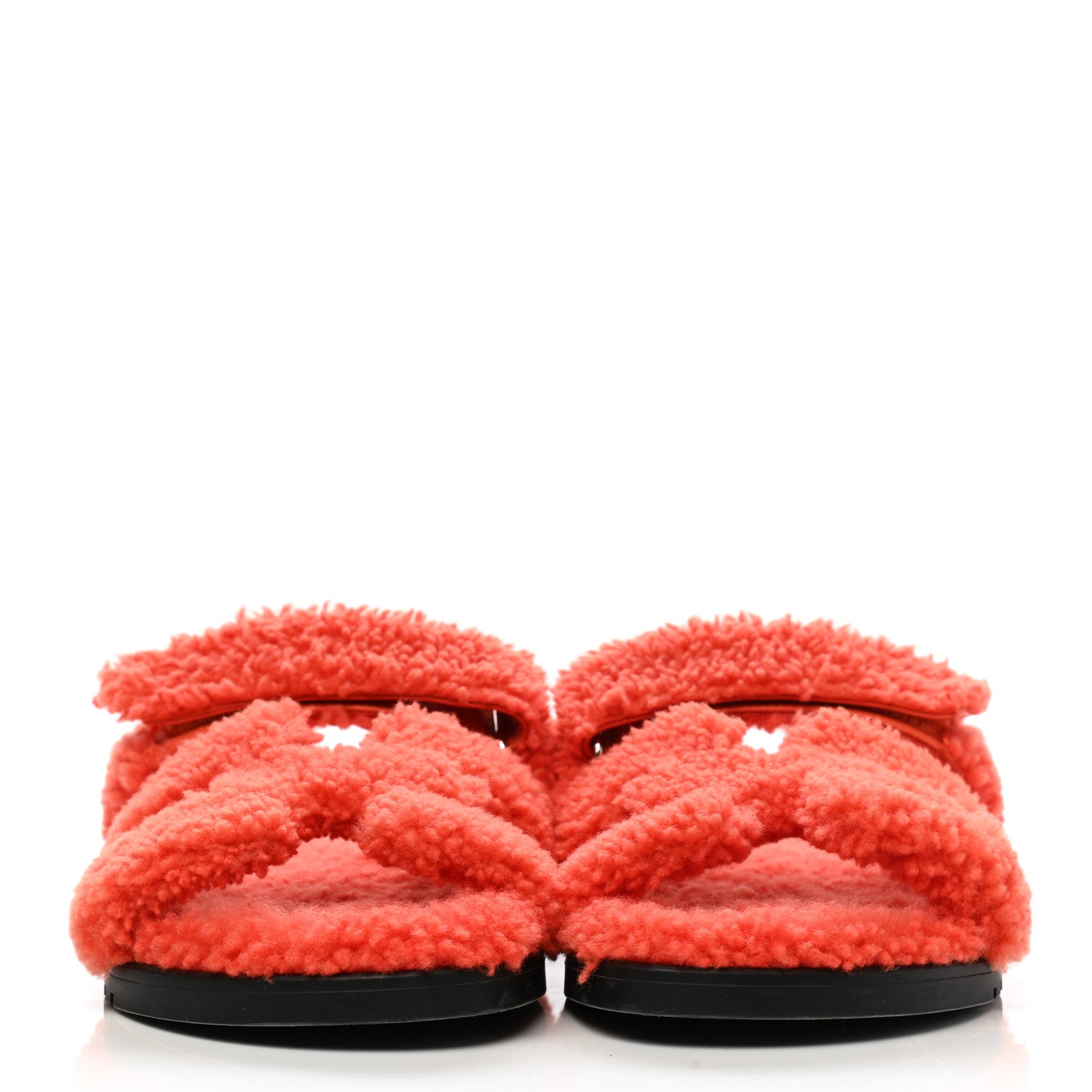 Hermes Woolskin Womens Chypre Sandals 38 Orange 2 of 9