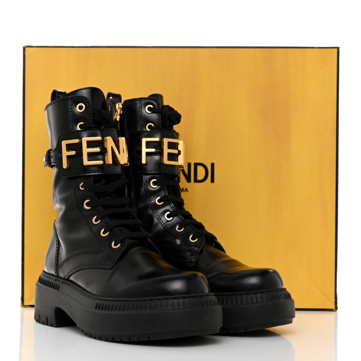 Fendi Vitello Abrasivato Fendigraphy 50mm Biker Boots 36.5 Black 9 of 9