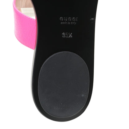 Gucci Calfskin GG Marmont Thong Sandals 35.5 Fuxia Fluo 10 of 15