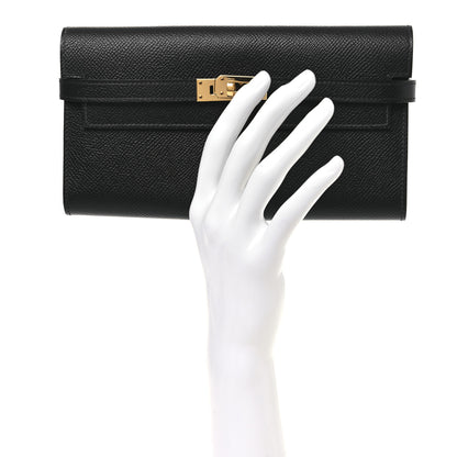 Hermes Epsom Kelly Longue Wallet Black 2 of 9