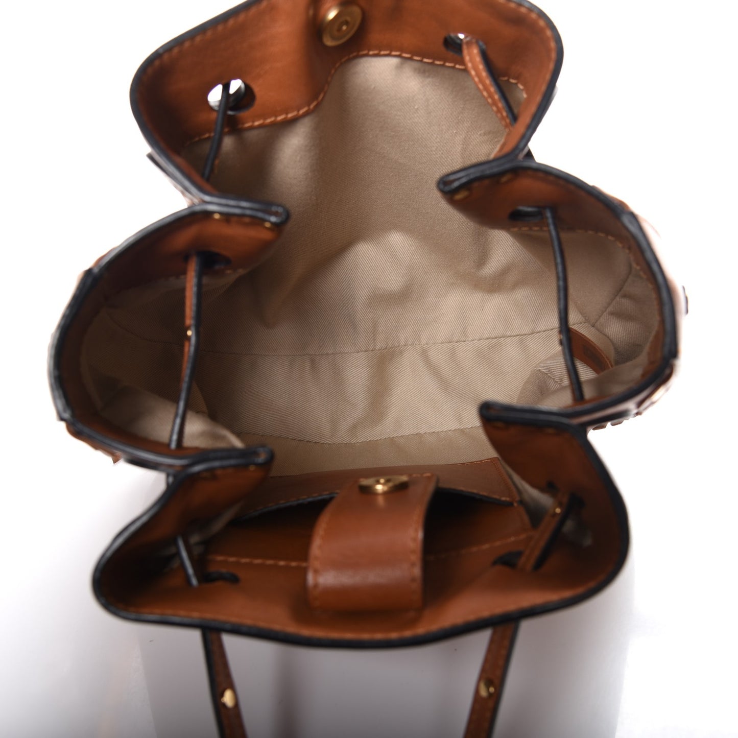 Studded Small Inez Drawstring Bag Caramel