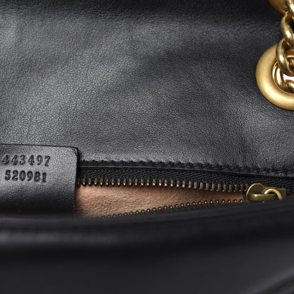 Gucci Calfskin Matelasse Small GG Marmont Shoulder Bag Black 9 of 10