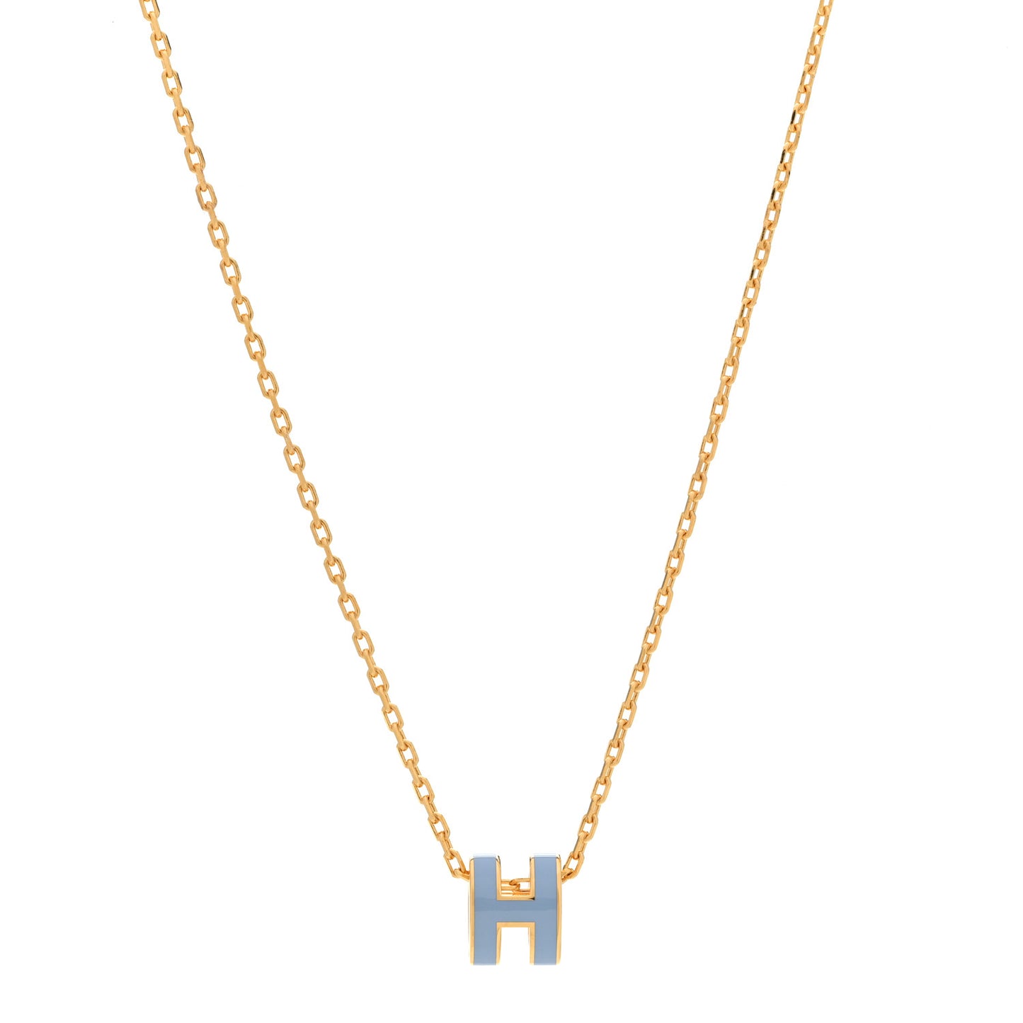 Lacquered Gold Mini Pop H Pendant Necklace Celeste