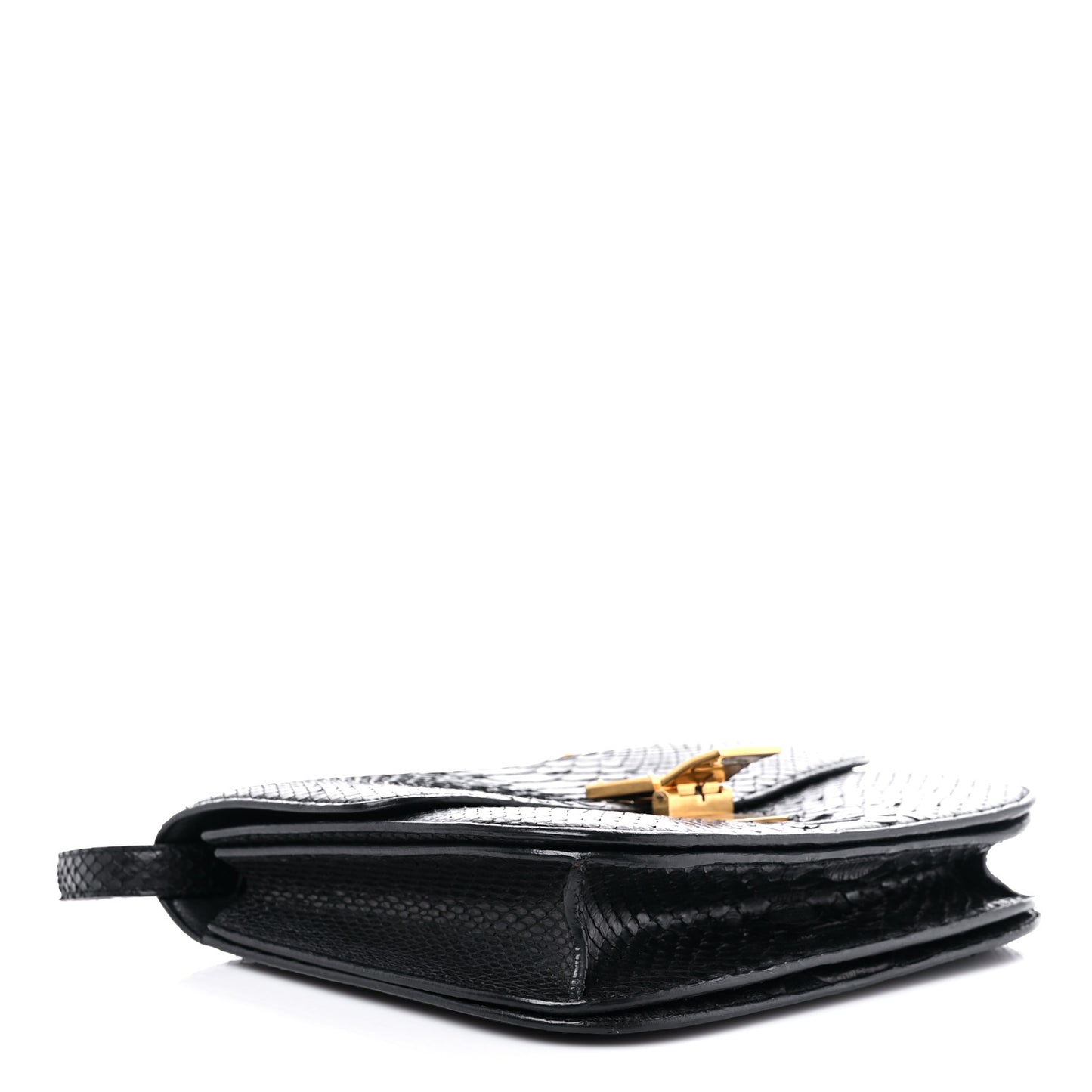 Python Medium Classic Box Flap Bag Black