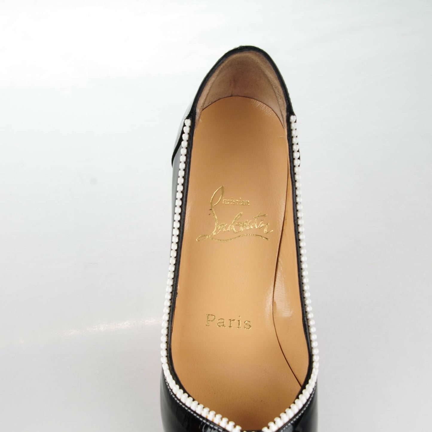 Patent Caracolo Plateau Platform Peep Toe Pumps 36 Black