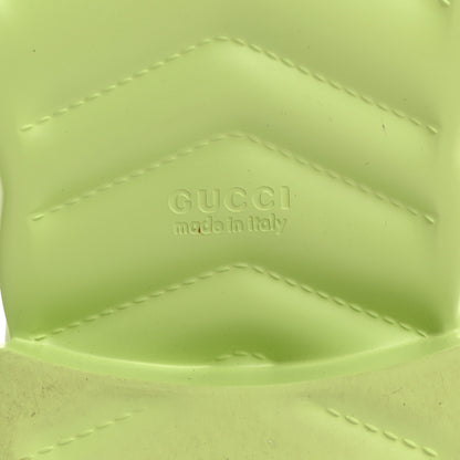 Gucci Rubber Chevron Logo Embossed Womens Thong Platform Sandals 41 Light Green 8 of 8