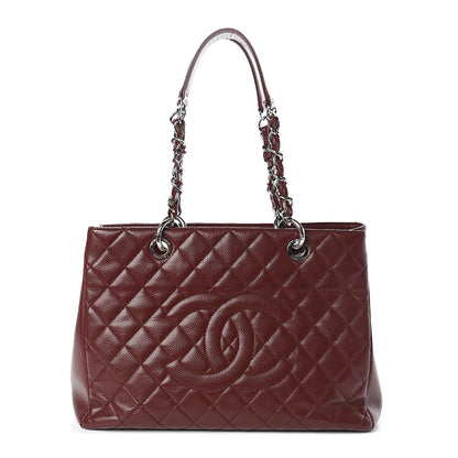 Chanel Caviar Quilted Grand Shopping Tote GST Dark Burgundy 1 of 14