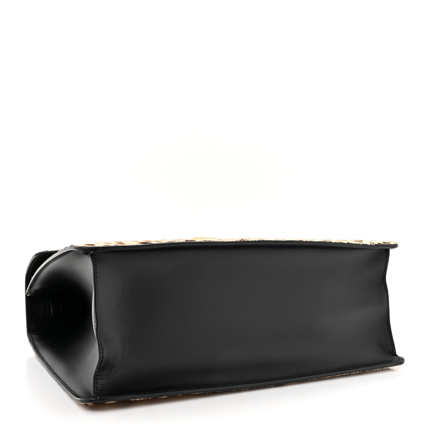 Calf Hair Leopard Print Medium Sylvie Top Handle Bag Naturale Black