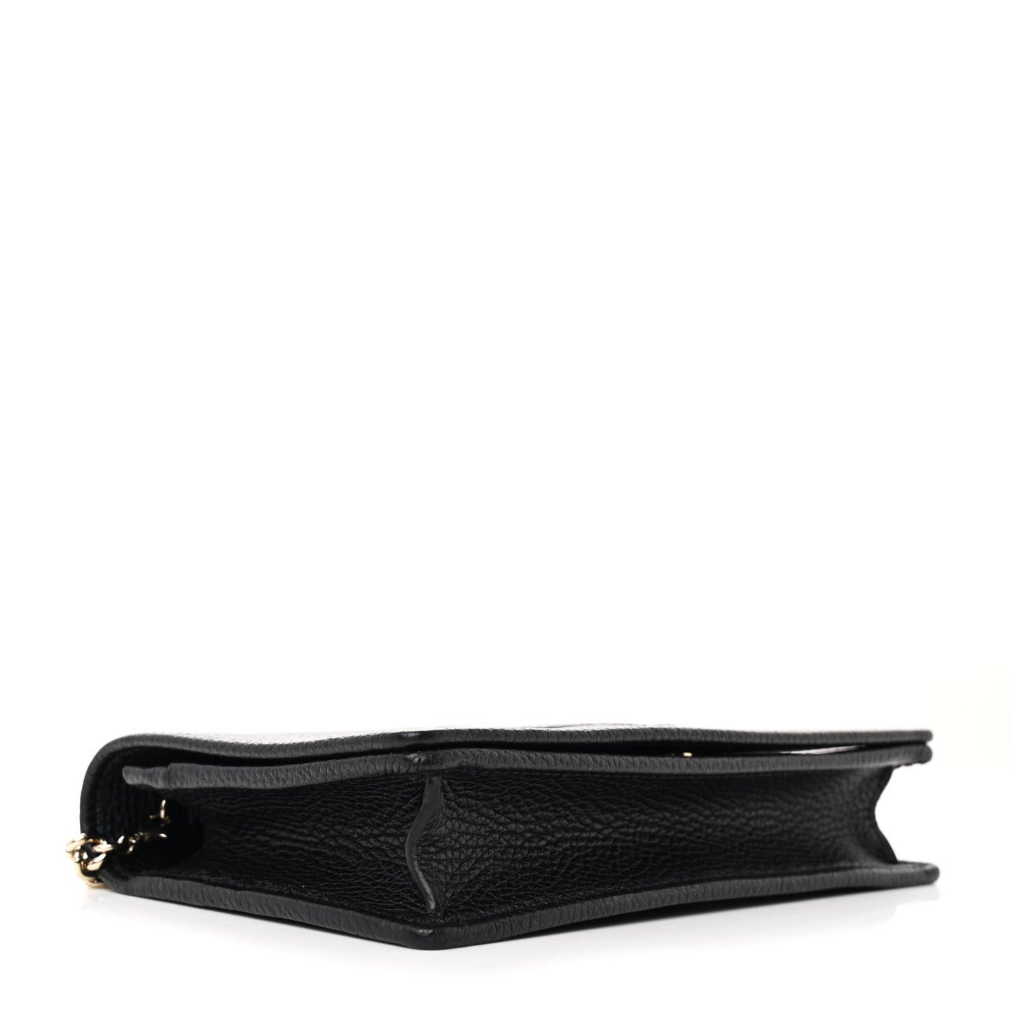 Pebbled Calfskin Soho Wallet On Chain Black