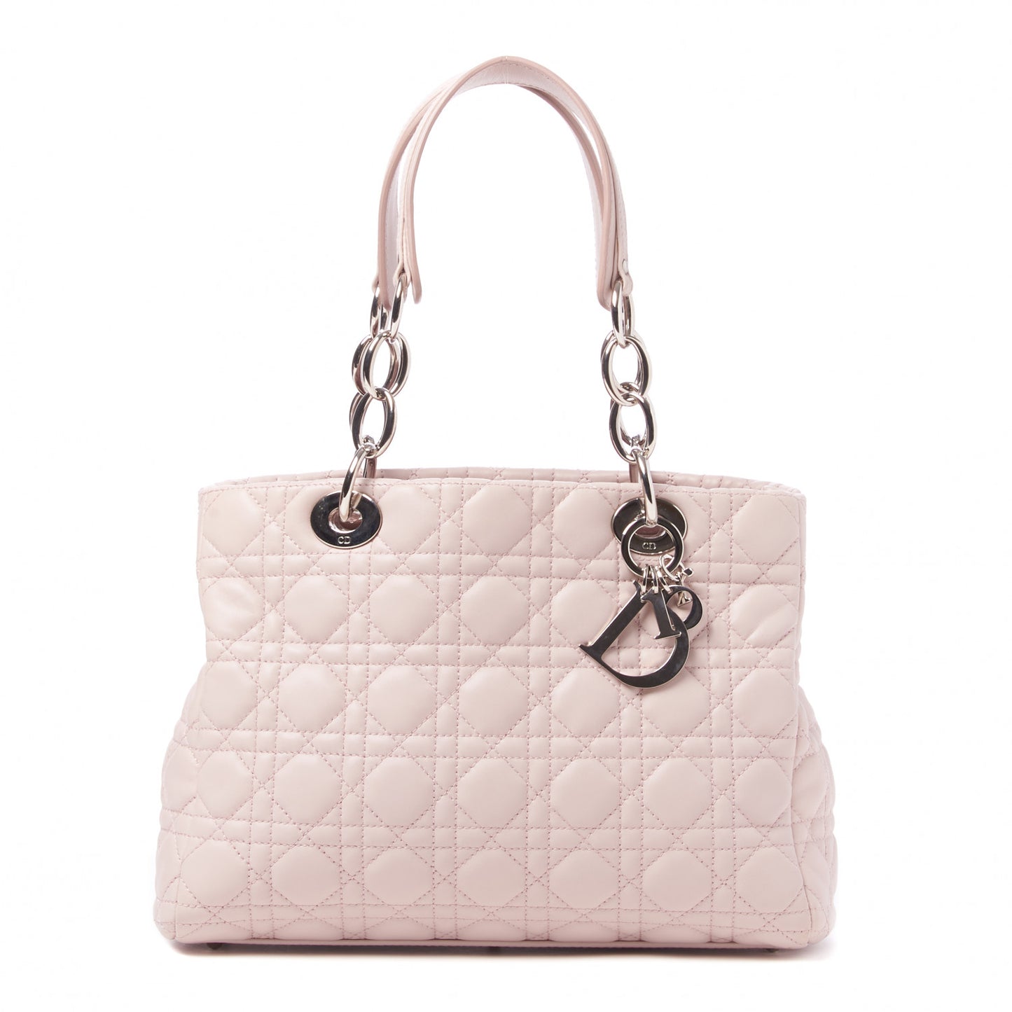Lambskin Cannage Small Dior Soft Shopping Tote Light Pink