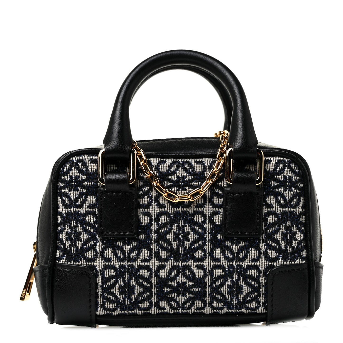 Jacquard Anagram Calfskin Amazona Nano Black Navy