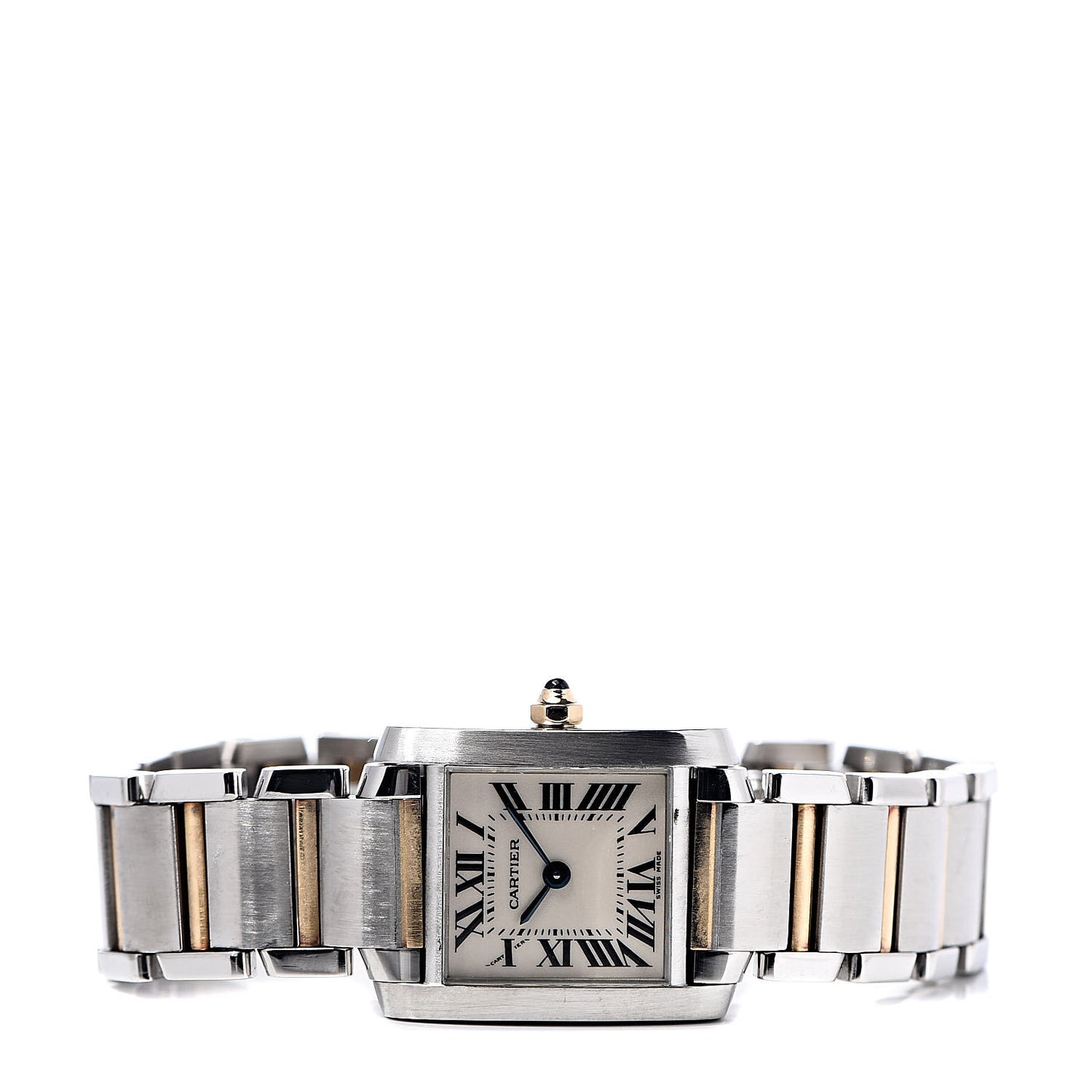 Stainless Steel 18K Yellow Gold 20mm Tank Francaise Quartz Watch