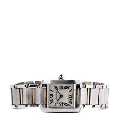 Cartier Stainless Steel 18K Yellow Gold 20mm Tank Francaise Quartz Watch 3 of 7