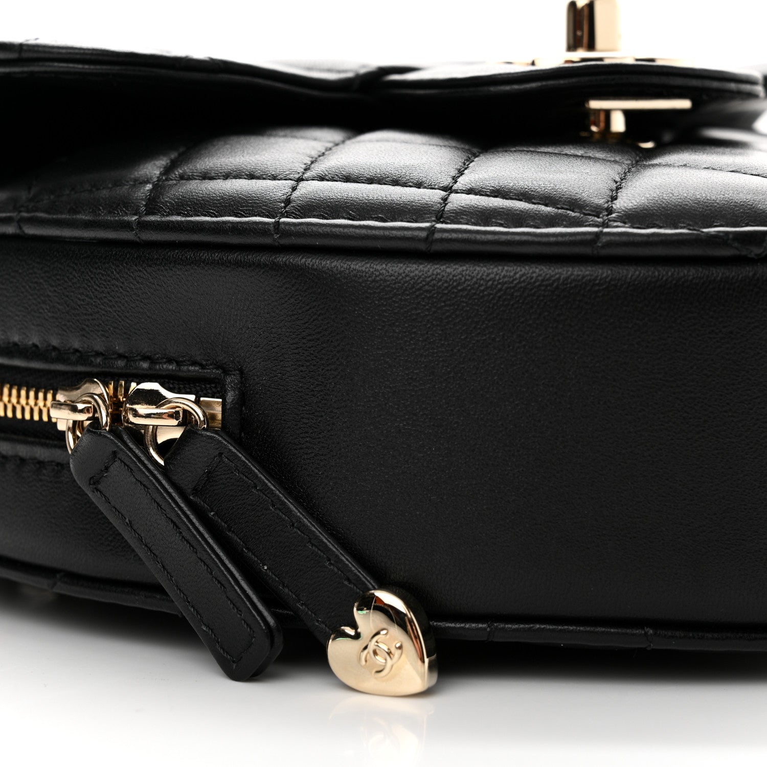 Chanel Lambskin Quilted CC In Love Heart Bag Black 9 of 10