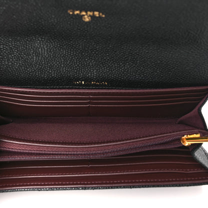 Chanel Caviar Quilted Large Gusset Flap Wallet Black 5 of 10