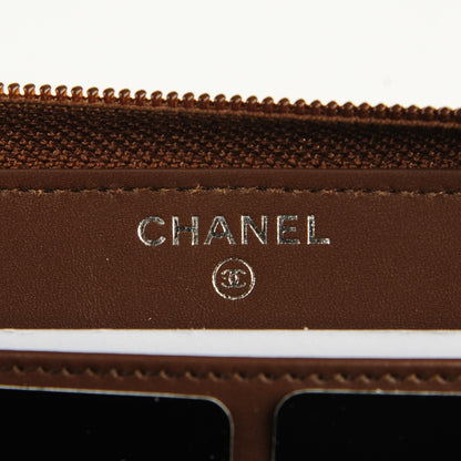 Chanel Iridescent Stamped Calfskin Large Timeless CC Gusset Zip Around Wallet Brown 6 of 8
