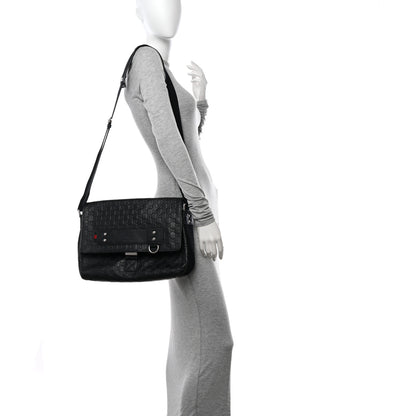 Gucci Rubber Guccissima Medium Messenger Bag Black 2 of 10