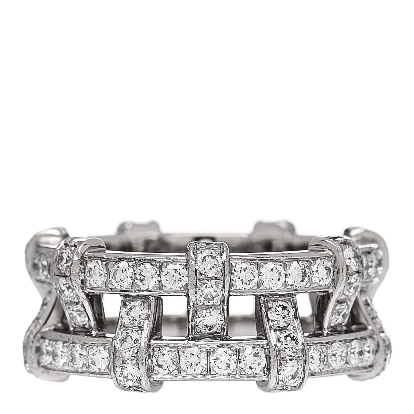 Platinum Diamond Weave Band Ring 50 5.5